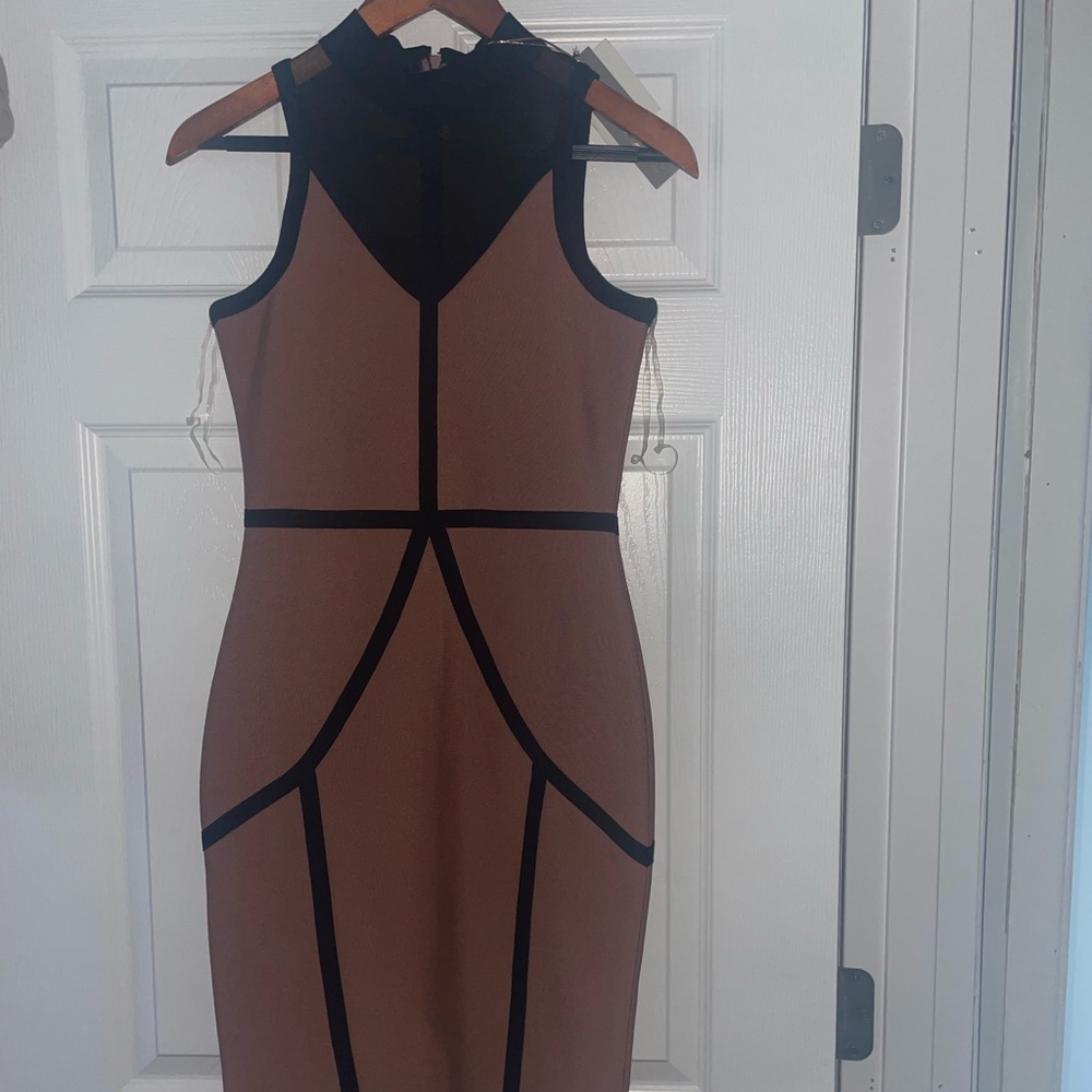 Black Brown Bodycon Dress